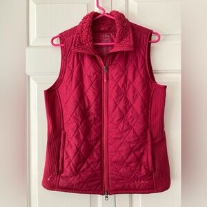 Pink quilted vest with fuzzy lining